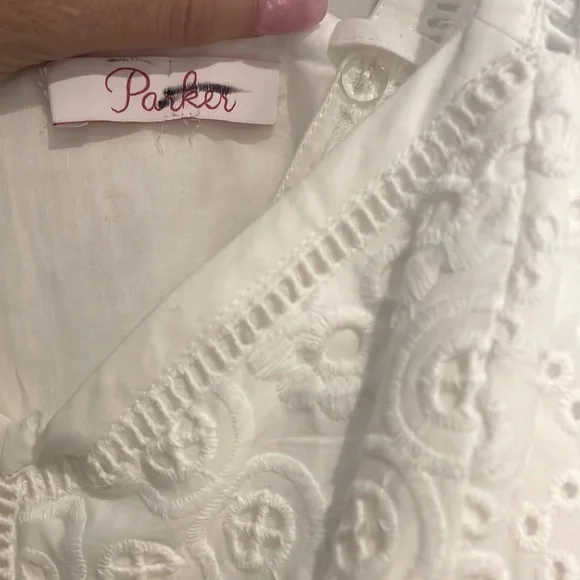 Parker Genevieve Long Eyelet Dress - Ivory - Picture 4 of 9